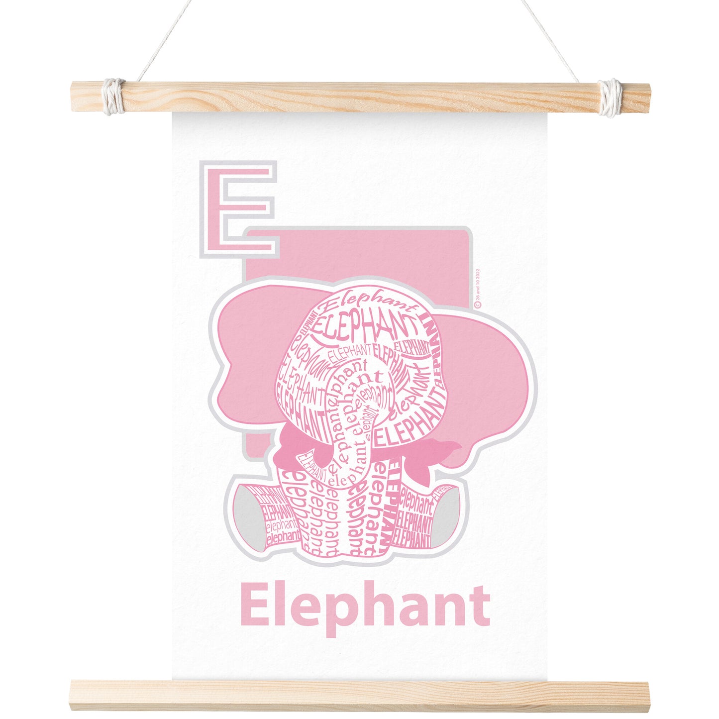 E is for Elephant Poster Print