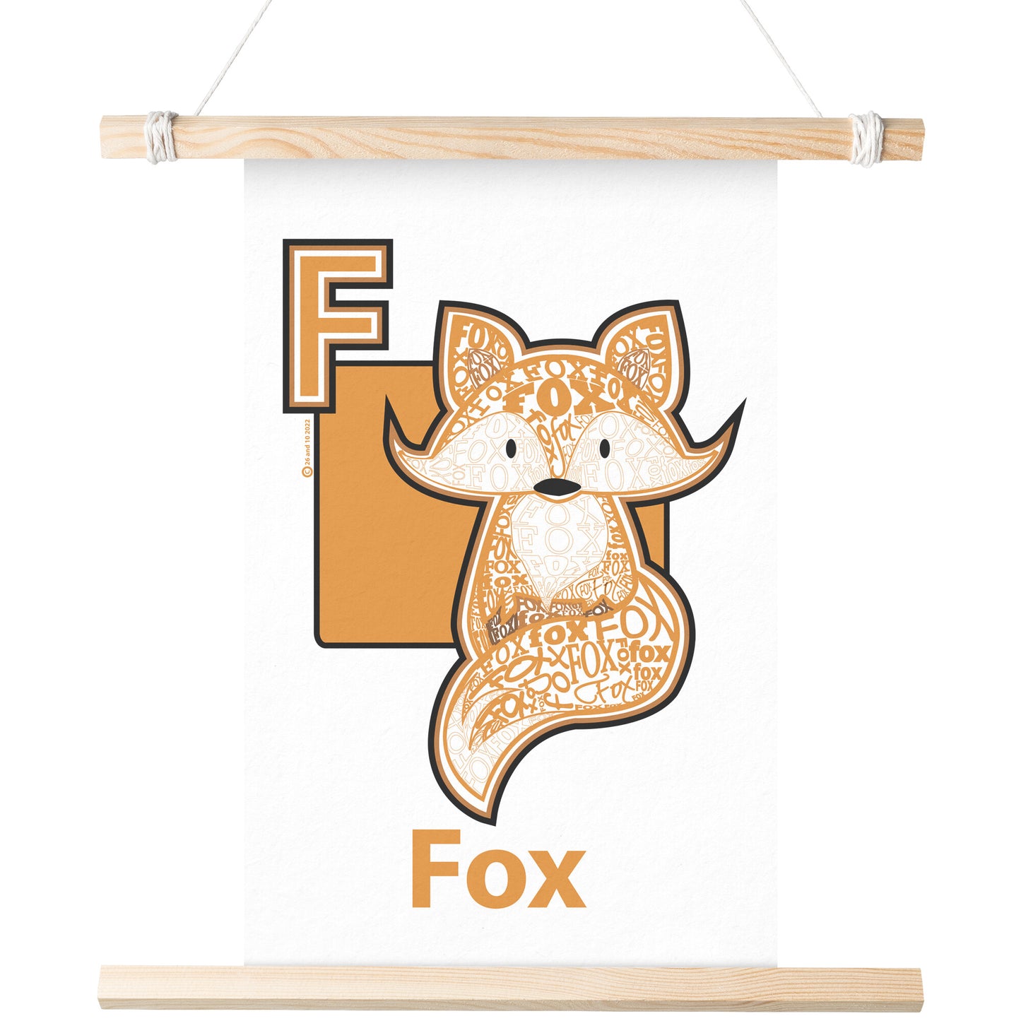 F is for Fox Poster Print