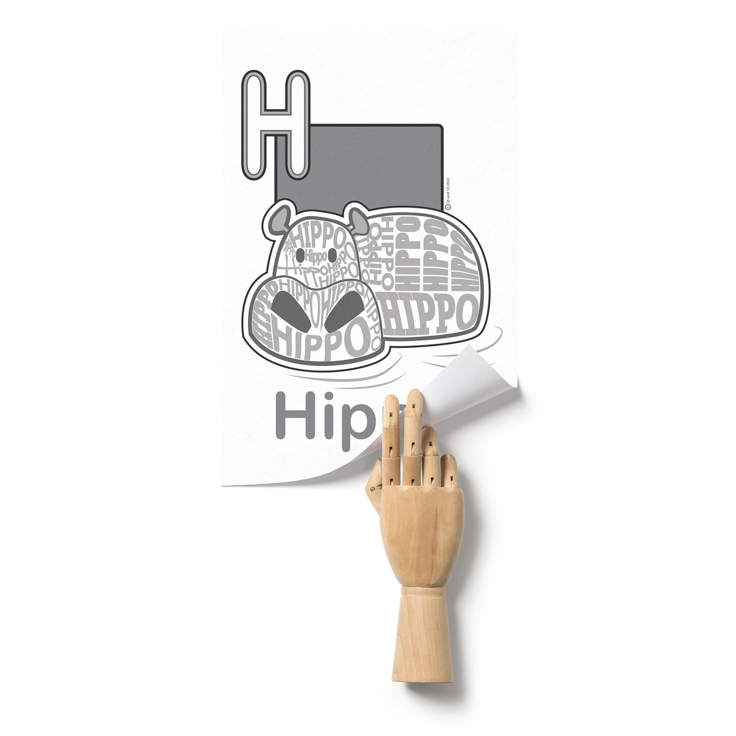 H is for Hippo Poster Print