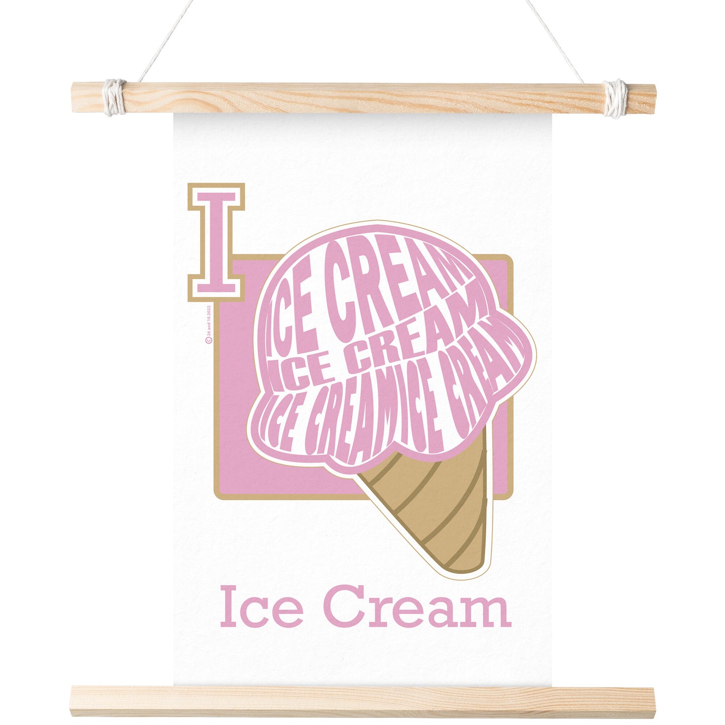 I is for Ice Cream Poster Print