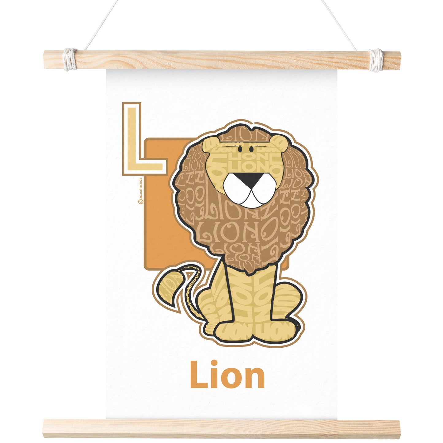 L is for Lion Poster Print