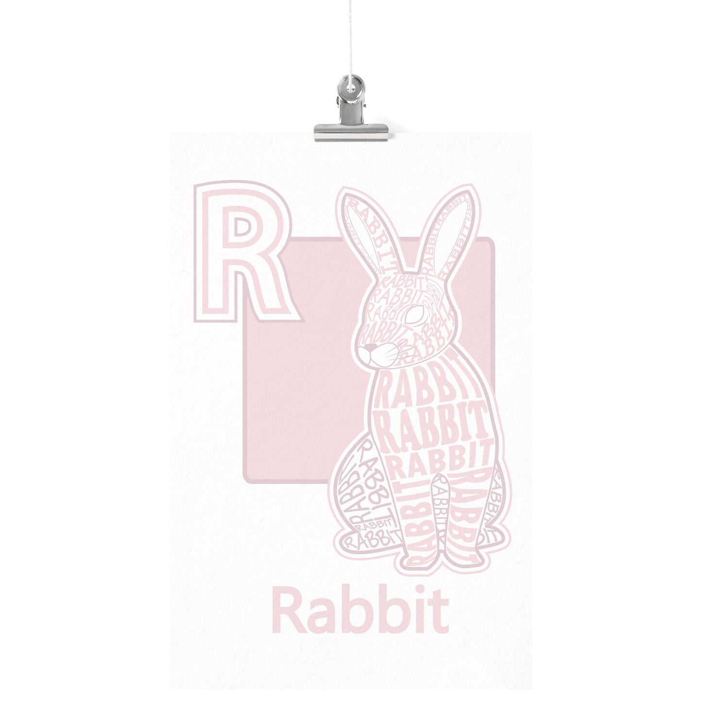 R is for Rabbit Poster Print
