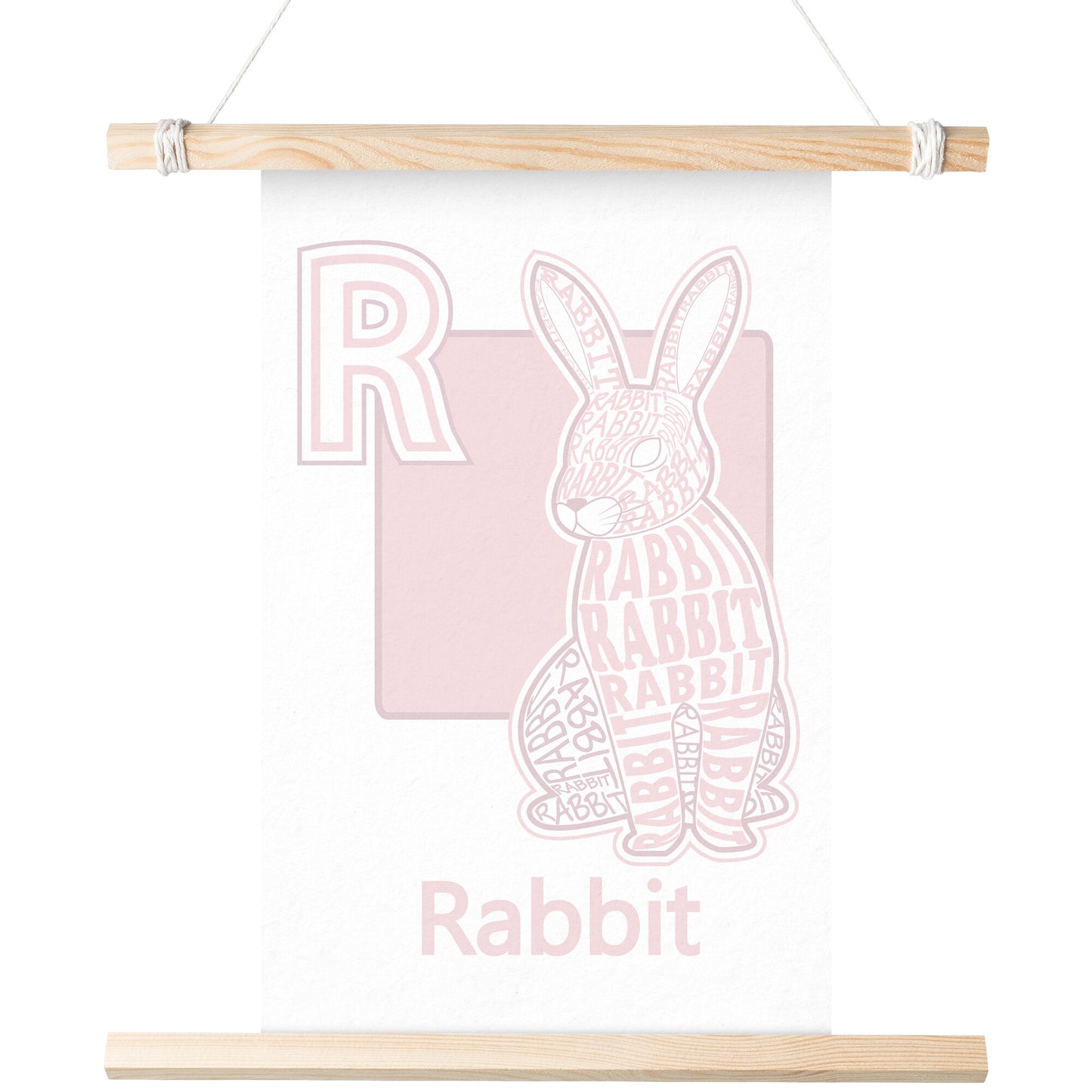 R is for Rabbit Poster Print
