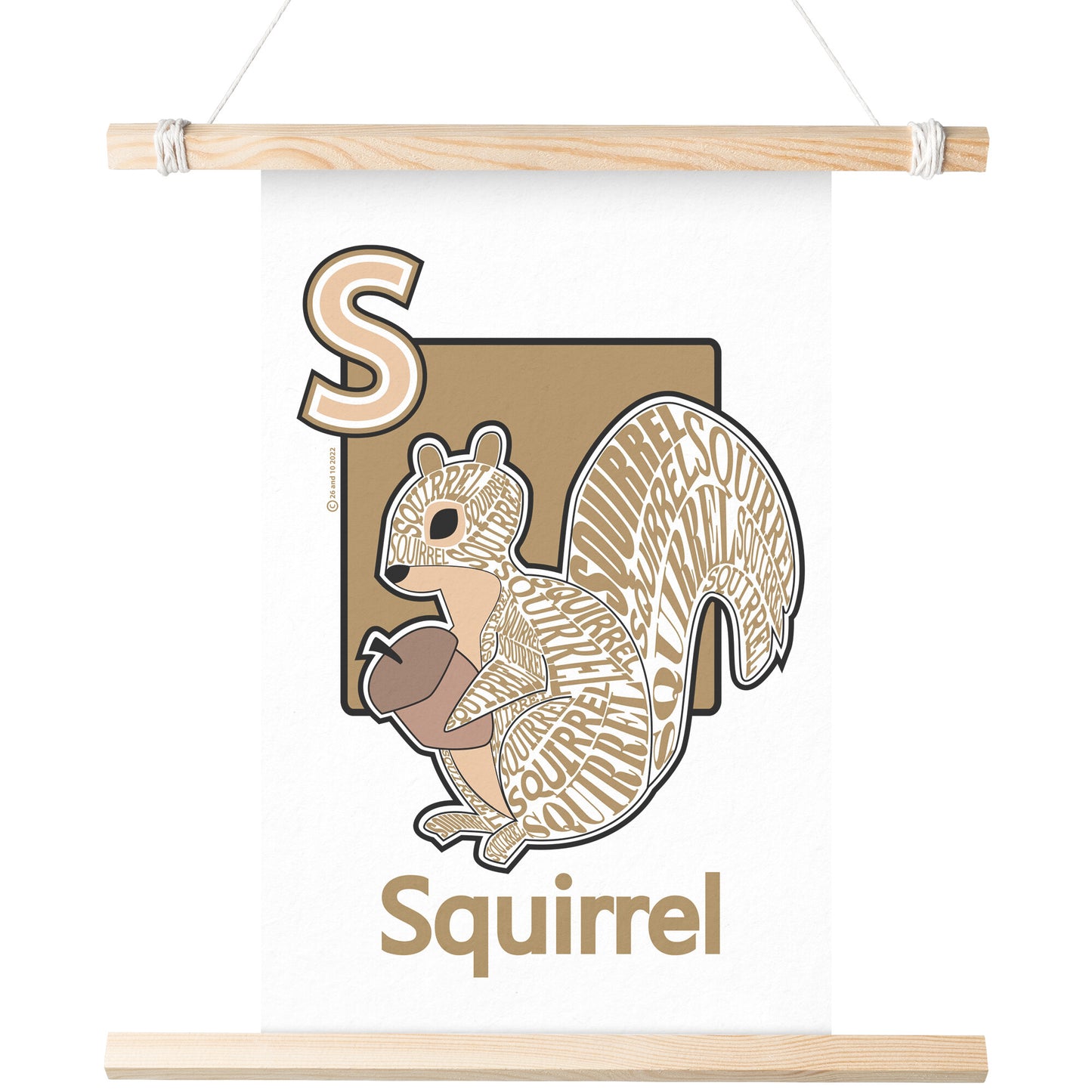 S is for Squirrel Poster Print