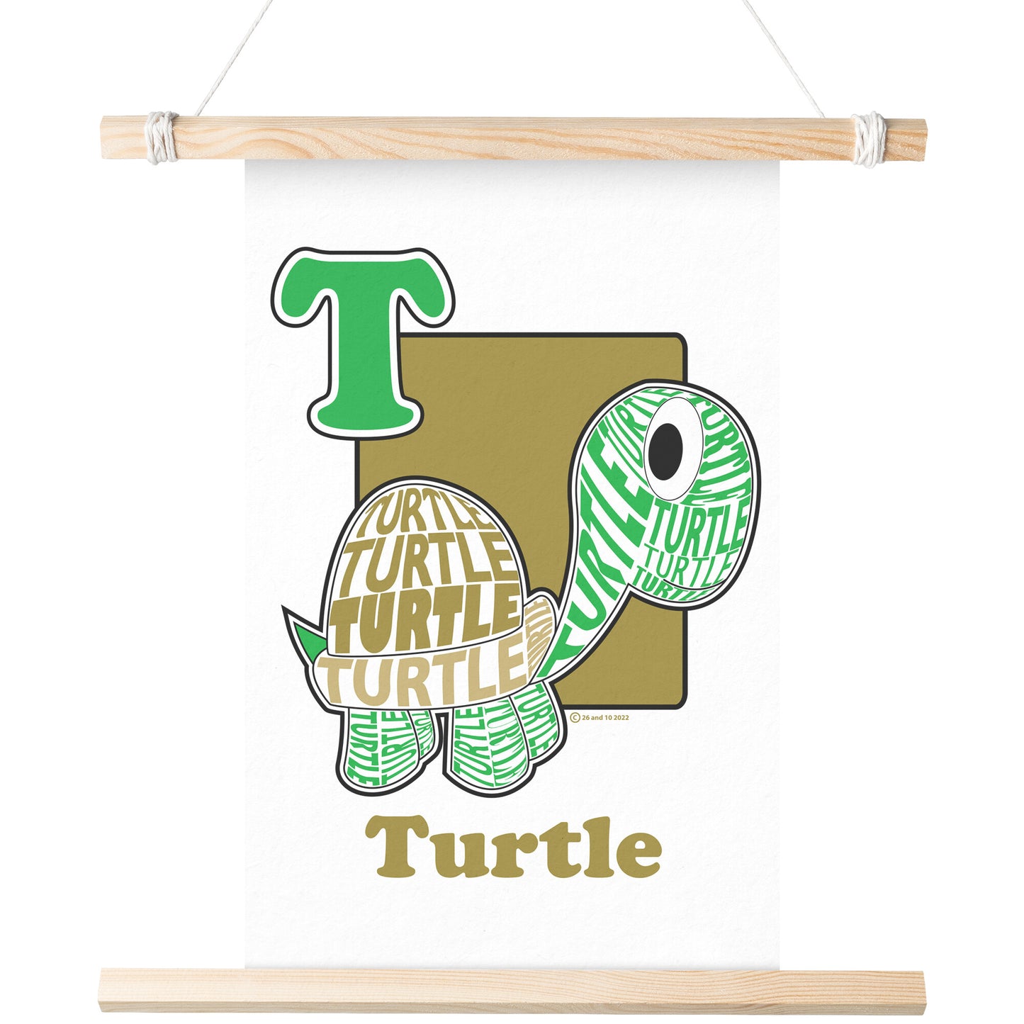 T is for Turtle Poster Print