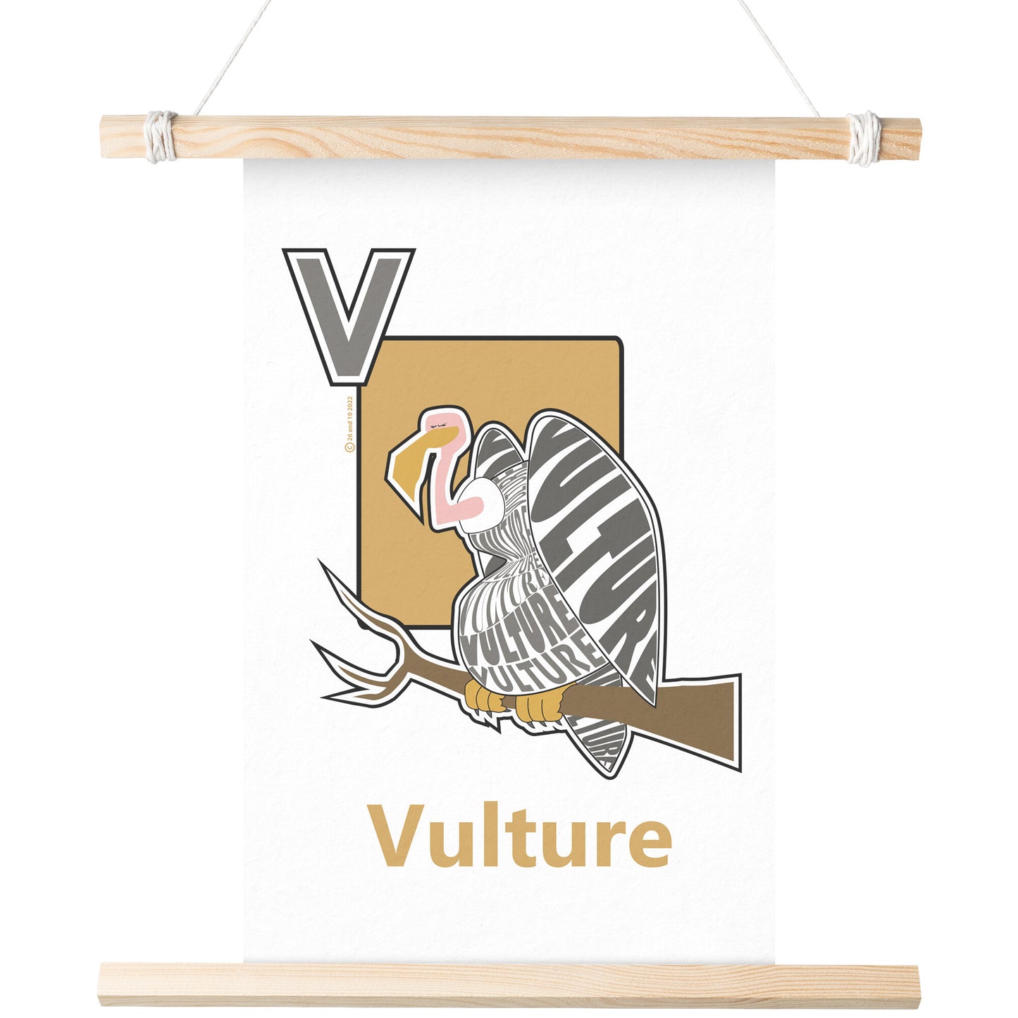 V is for Vulture Poster Print