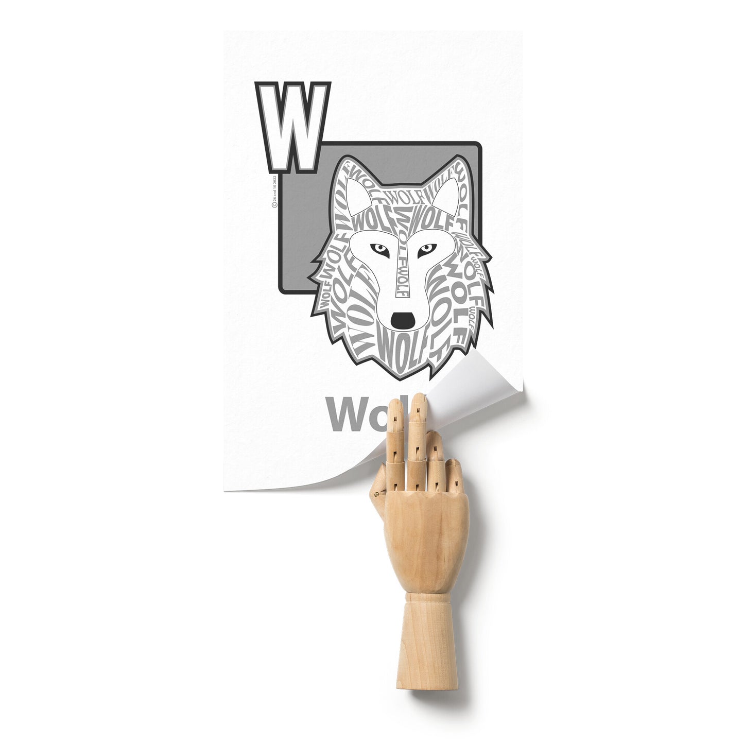 W is for Wolf Poster Print