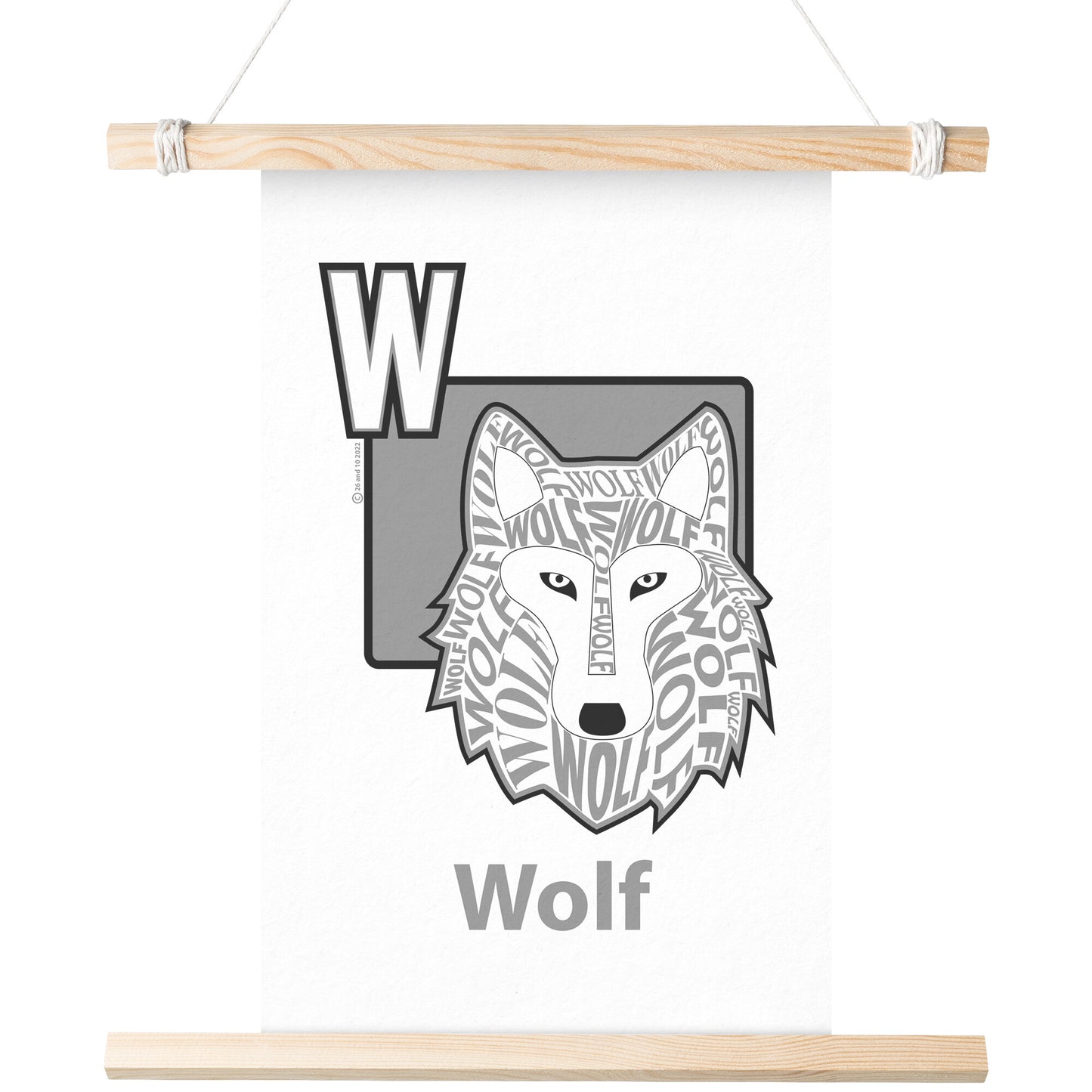 W is for Wolf Poster Print