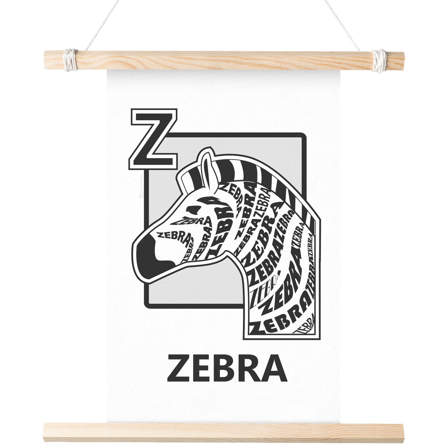 Z is for Zebra Poster Print