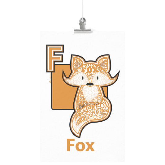 F is for Fox Poster Print