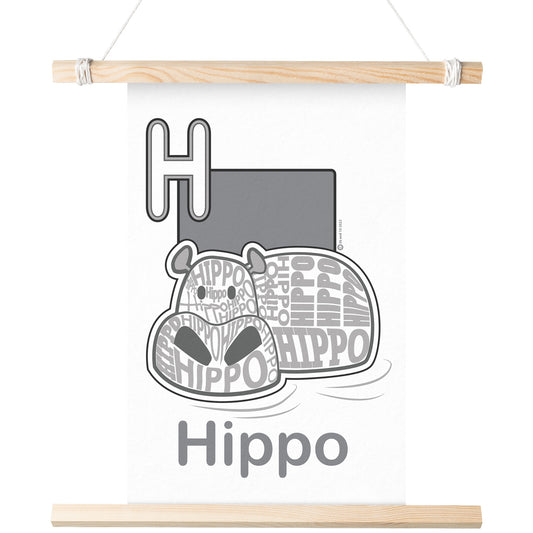 H is for Hippo Poster Print