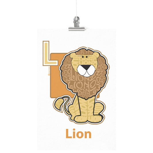 L is for Lion Poster Print