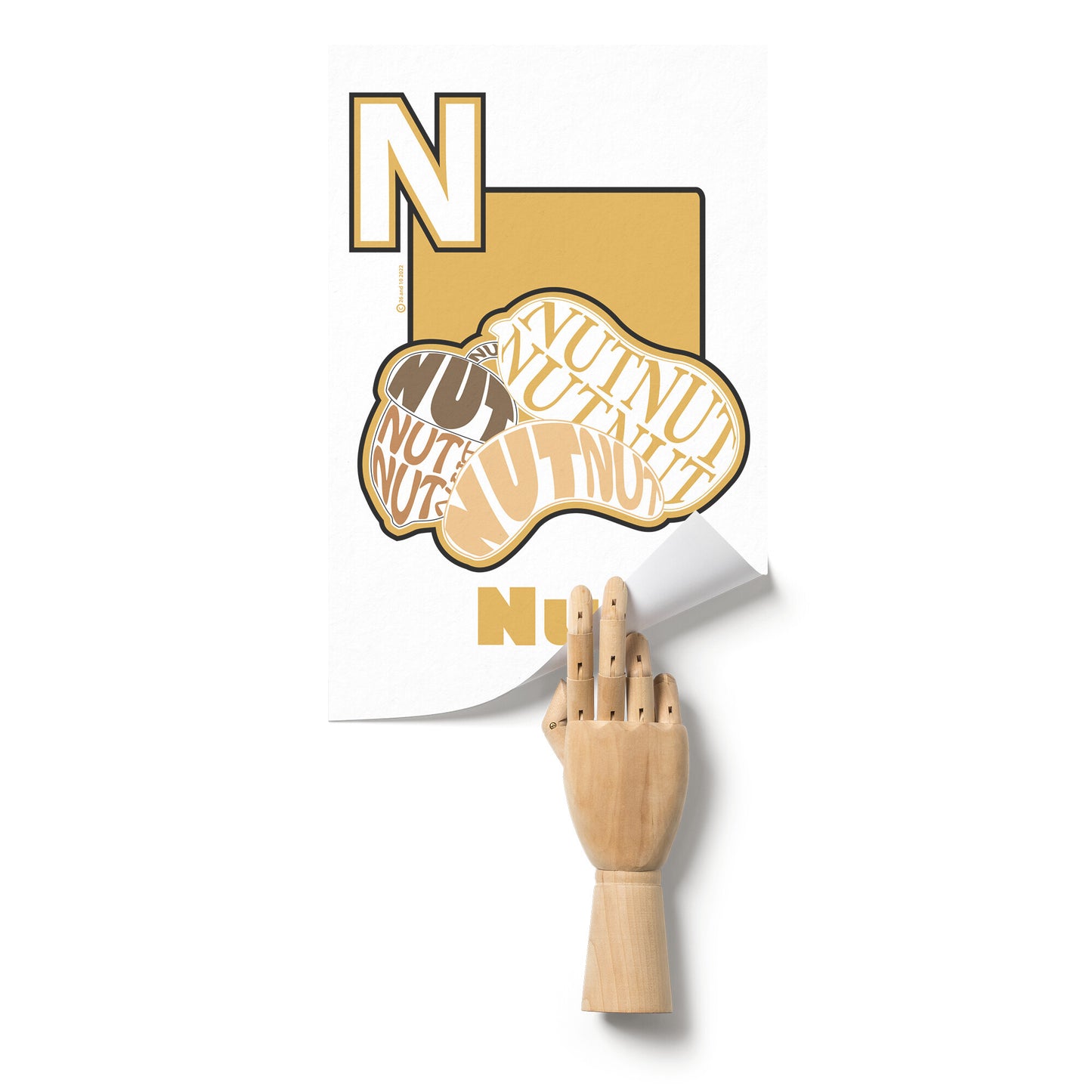 N is for Nut Poster Print