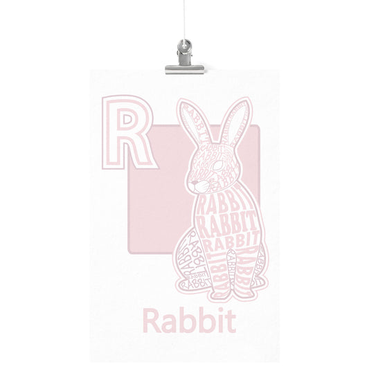 R is for Rabbit Poster Print