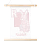 R is for Rabbit Poster Print