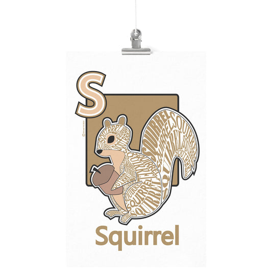 S is for Squirrel Poster Print