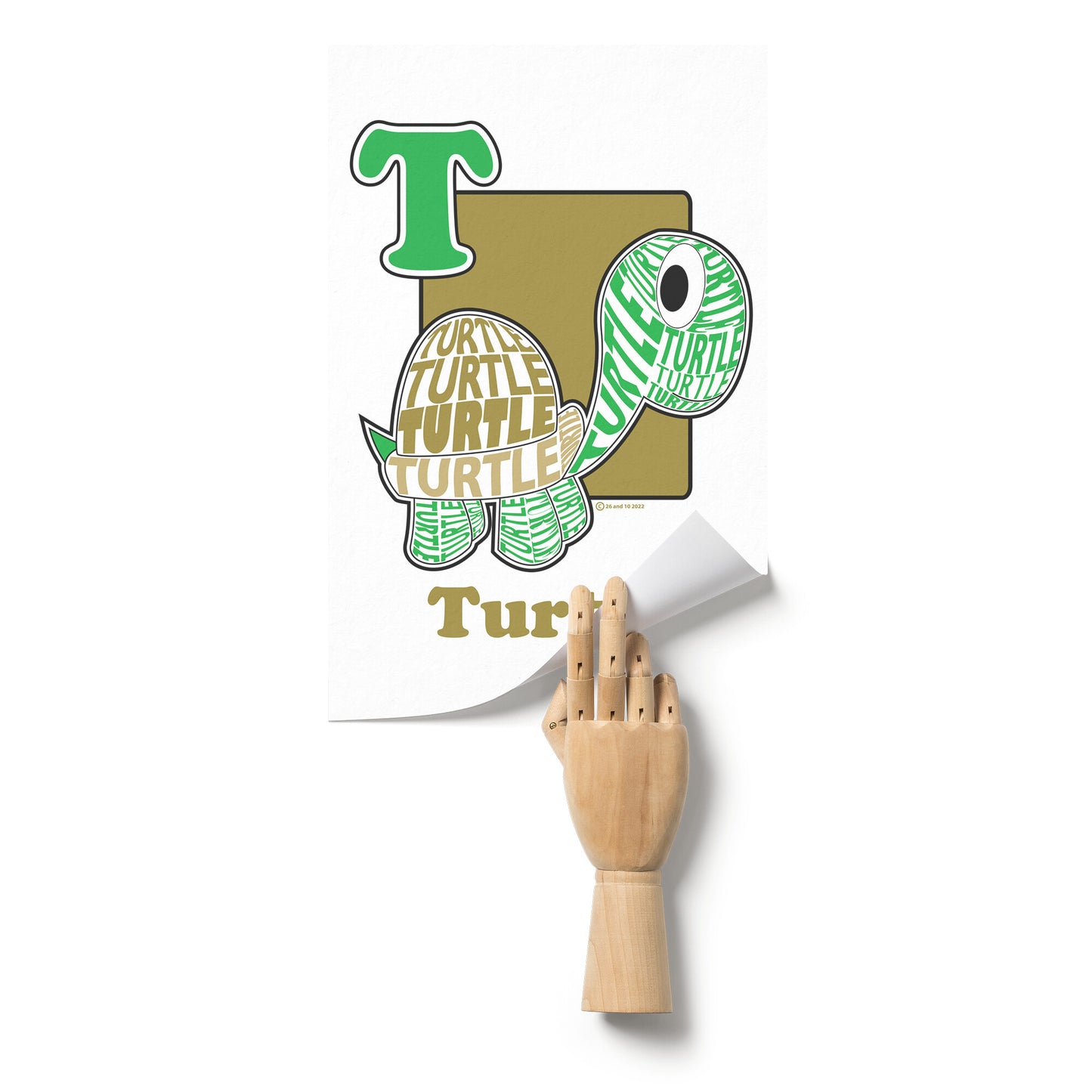 T is for Turtle Poster Print