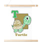 T is for Turtle Poster Print