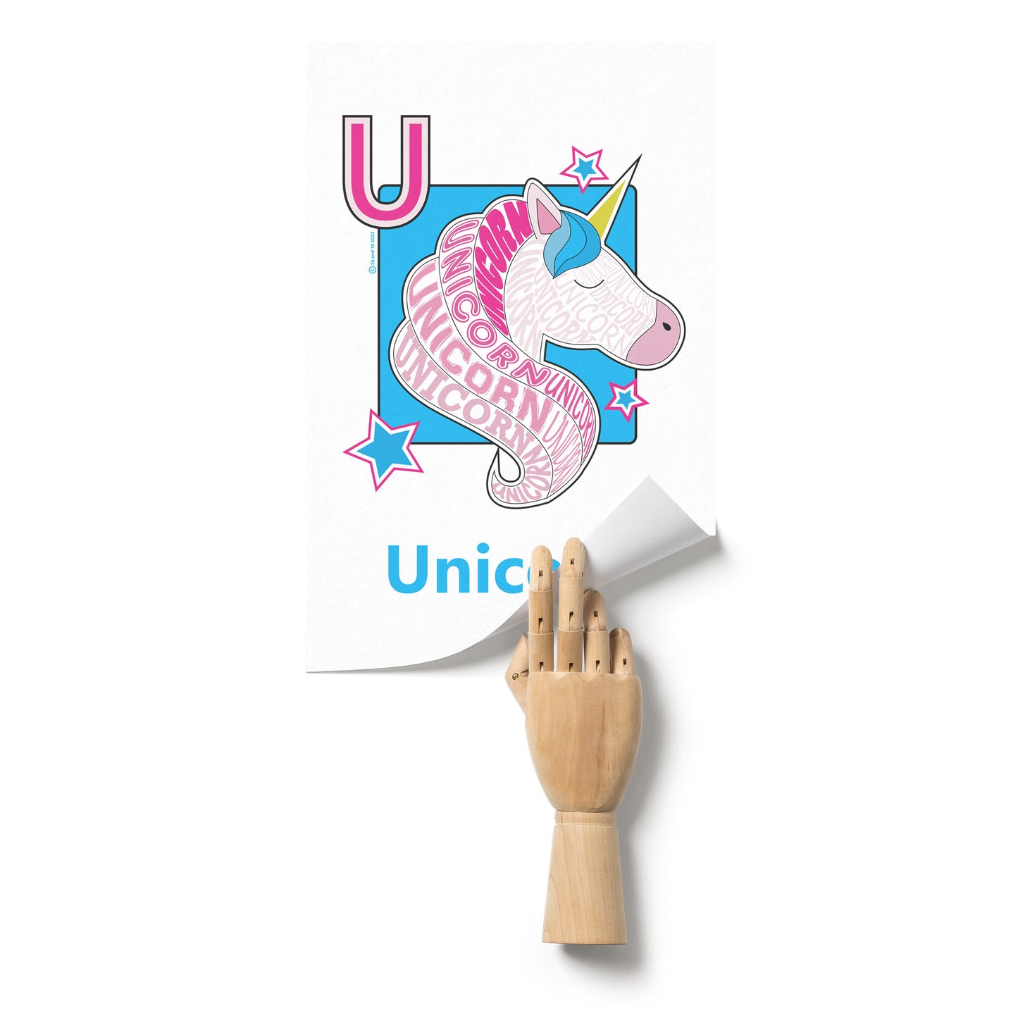 U is for Unicorn Poster Print