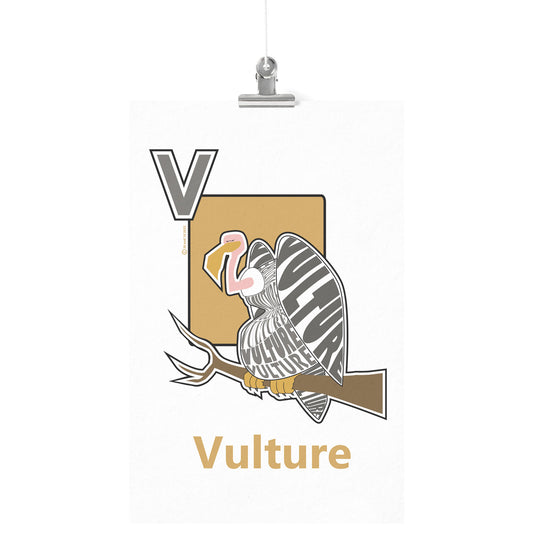 V is for Vulture Poster Print
