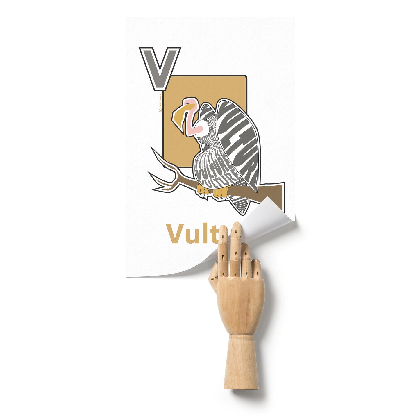 V is for Vulture Poster Print