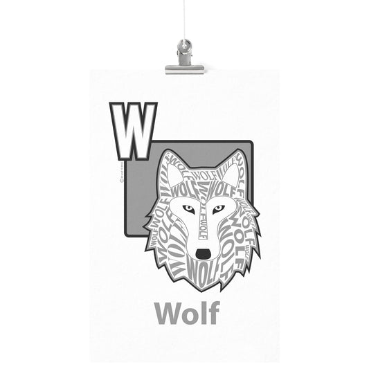 W is for Wolf Poster Print