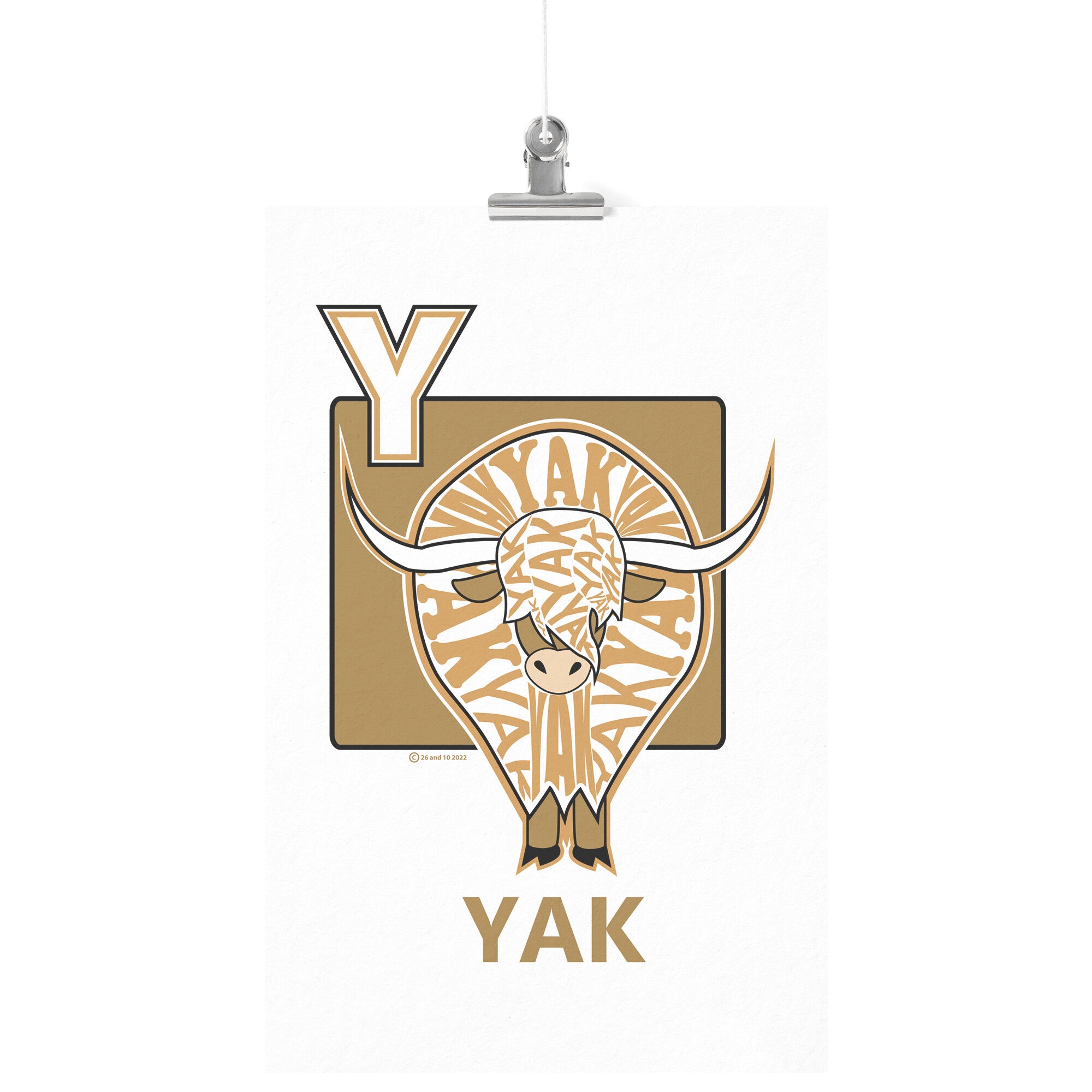 Y is for Yak Poster Print – 26and10